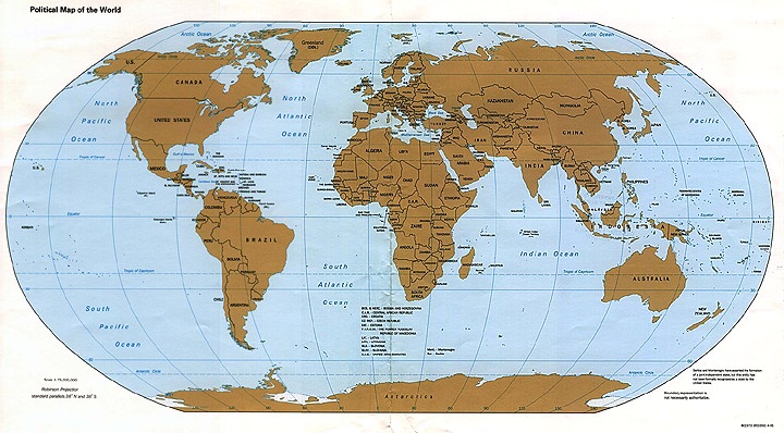 World Map Flattened